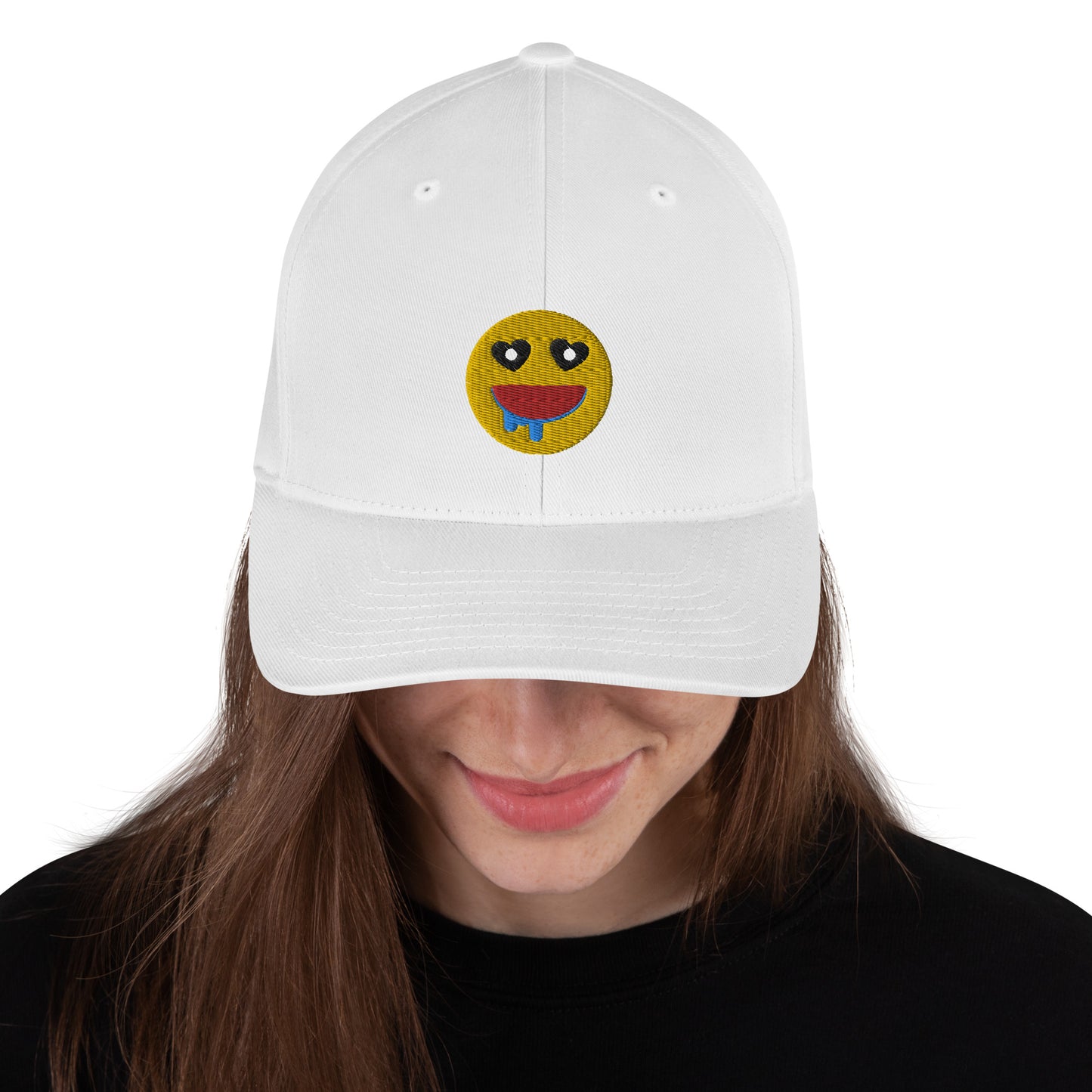 <3 Drooling Smiley - Fitted Hat